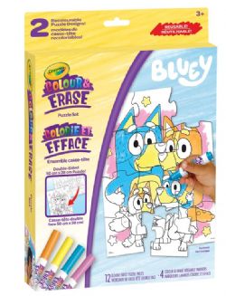 CRAYOLA - ENSEMBLE DE CASSE-TÊTE 12 PIÈCES RÉUTILISABLE BLUEY À COLORIER ET À EFFACER